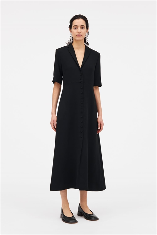 MKDT DEMI CREPE GEORGETTE DRESS BLACK